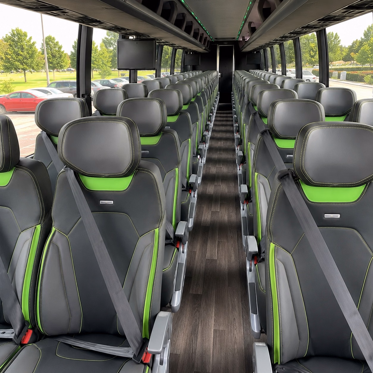 56 passenger charter bus interior